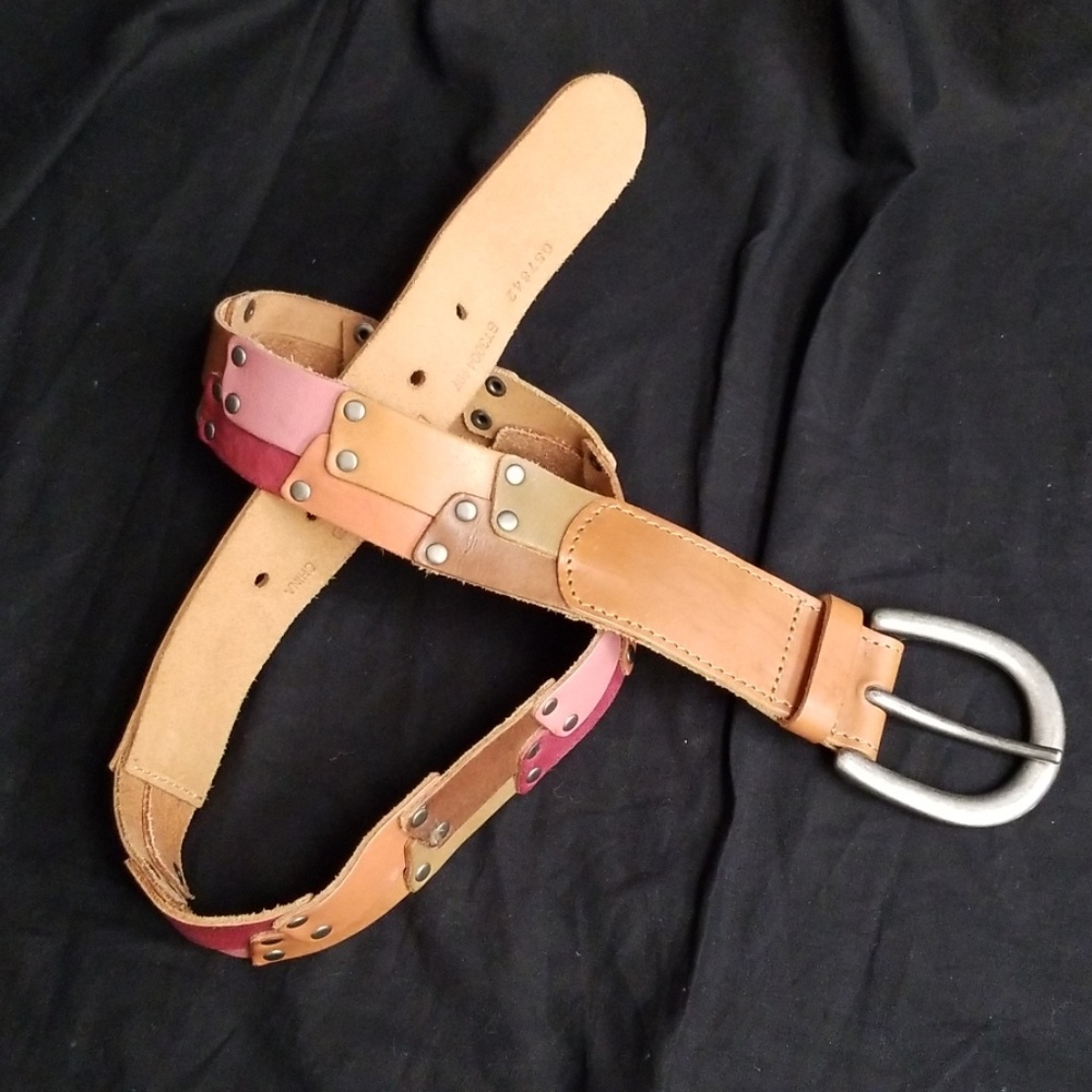 Fossil Belt Leather Patchwork Size S